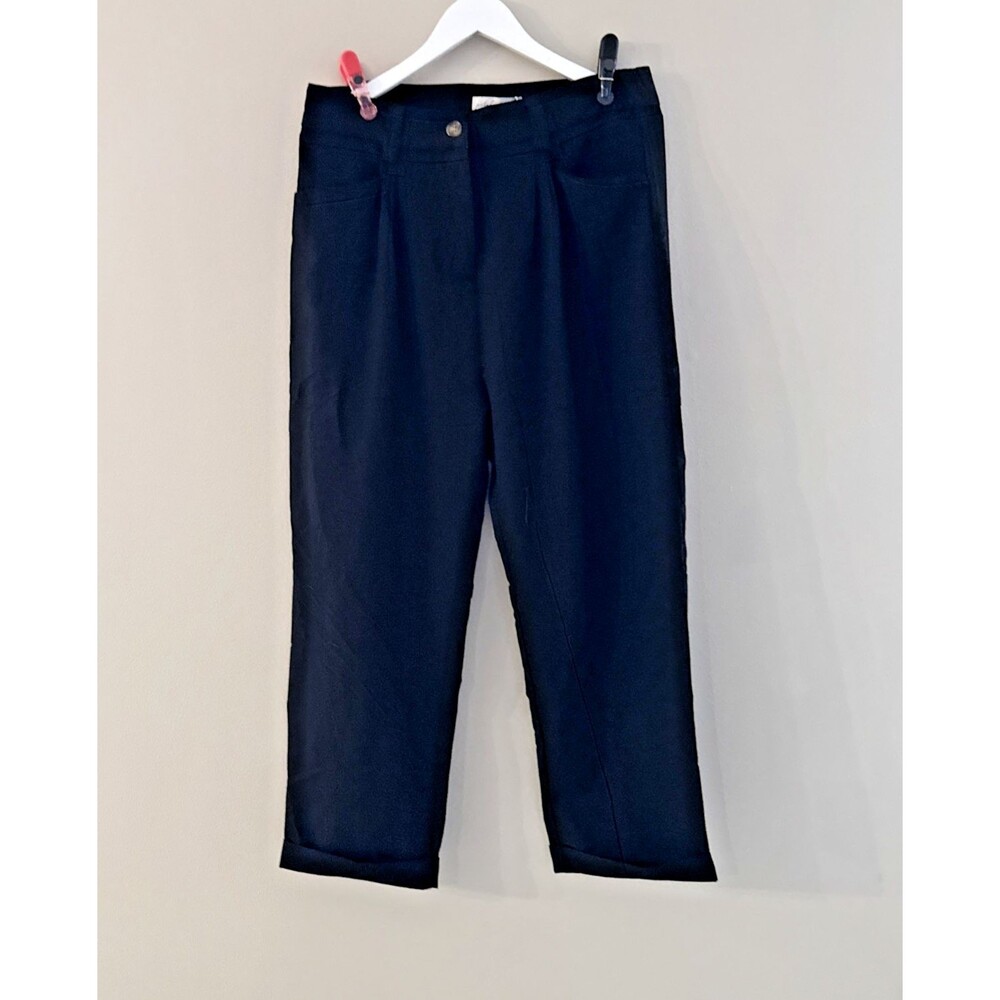 NWT Petal + Pup Black Lexie Pants Pleated Pants With Cuffed Hem Size 16